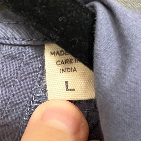 DÔEN Nerona Cotton Eyelet Ruffle Collar Blouse in Atlantic Blue, Size Large - Picture 6 of 6